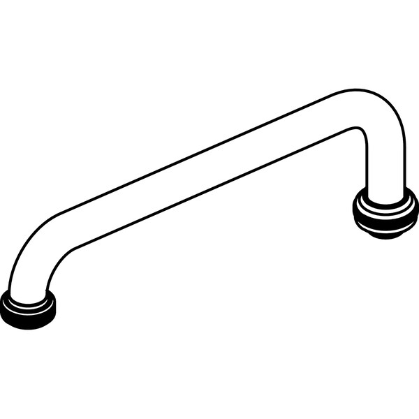 10" Swivel Tube Spout With Hose End, Polished Chrome
